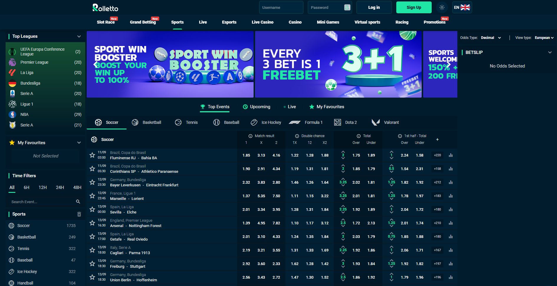 Roletto - sports