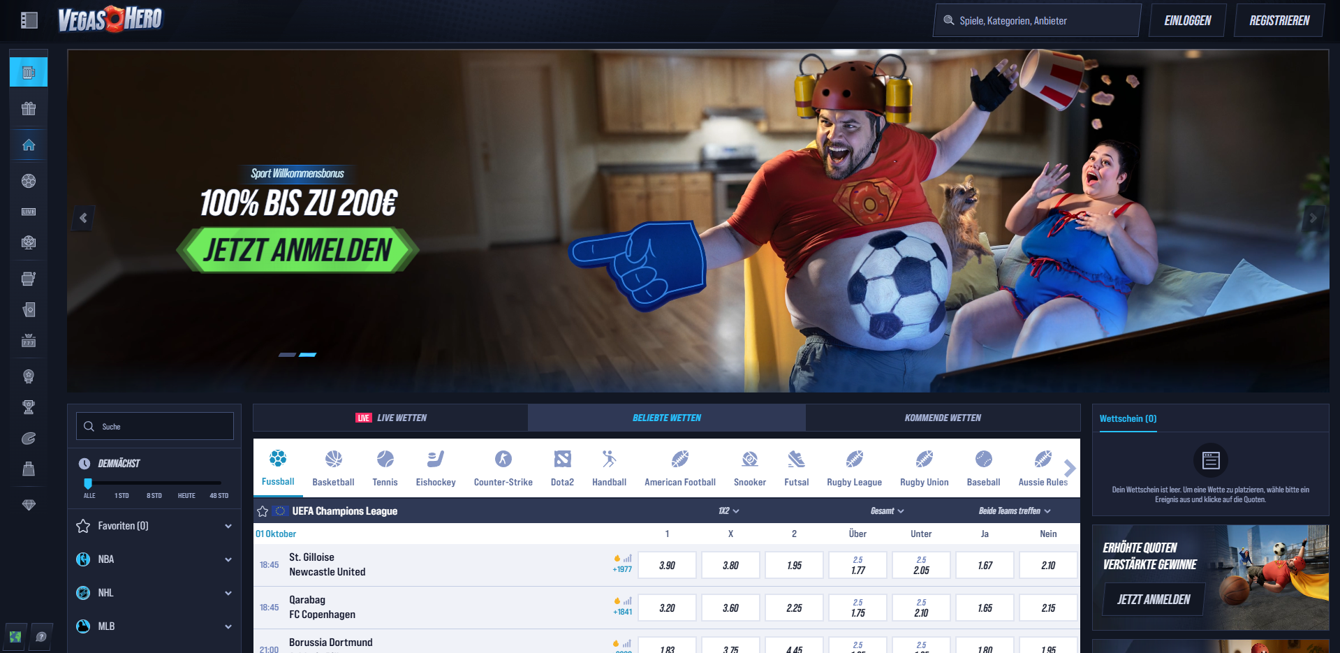 VegasHero Sportwettenbonus