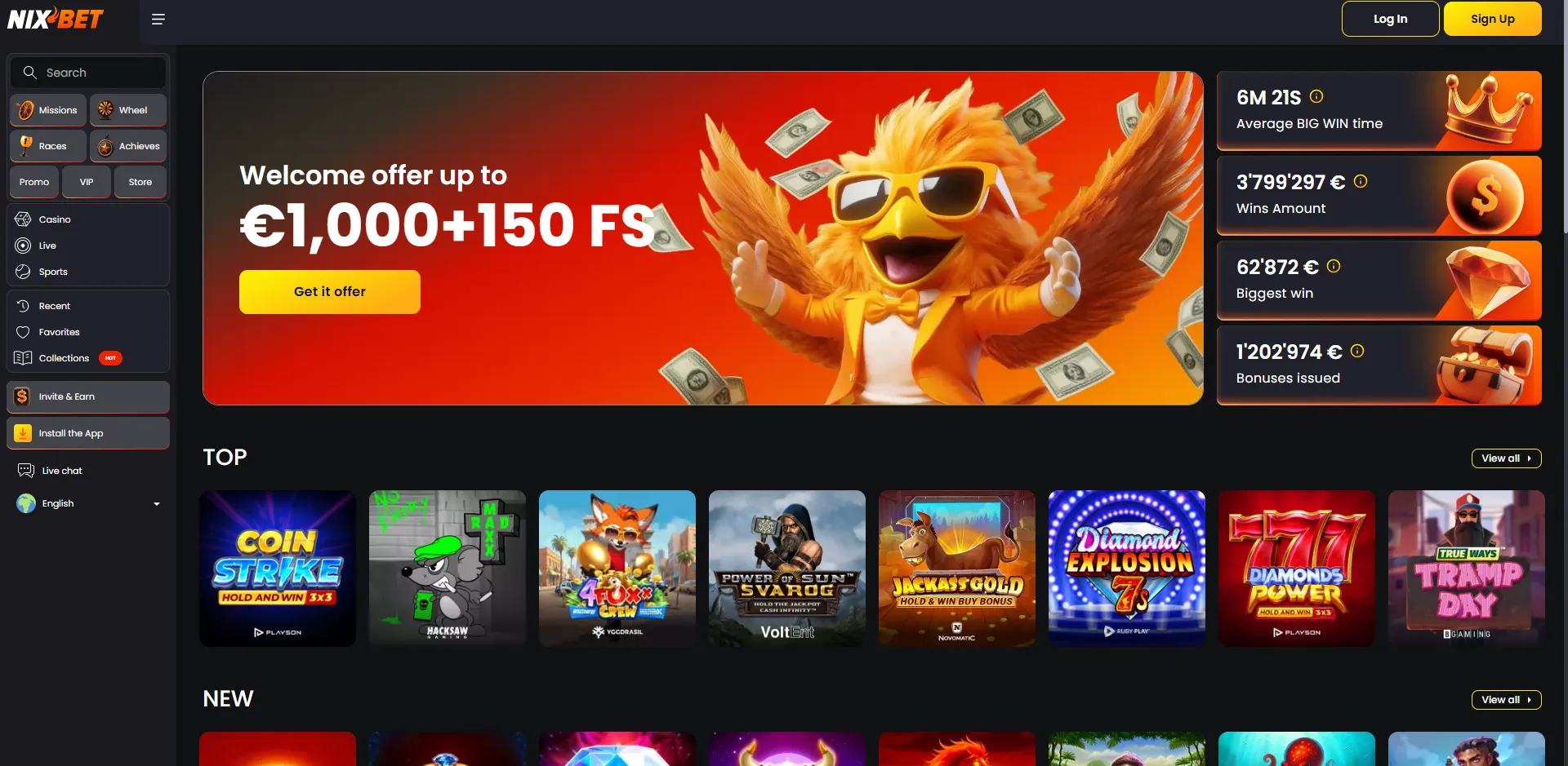 nixbet casino home