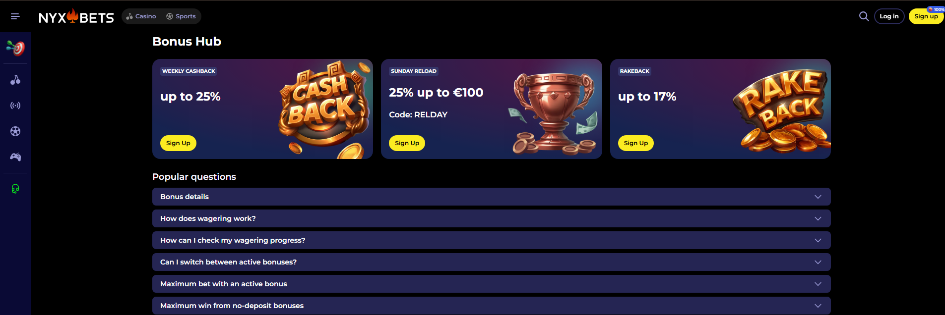 nyxbets bonus